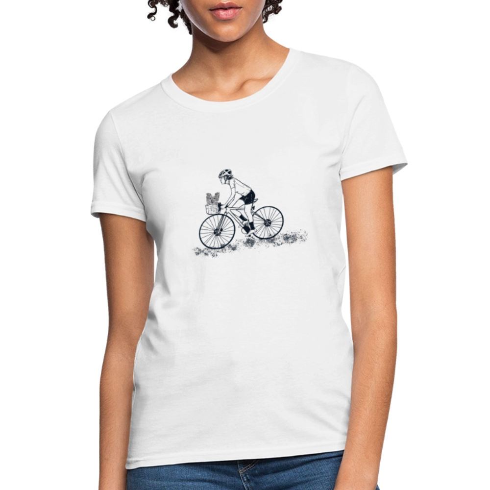 Biker with Dog - white
