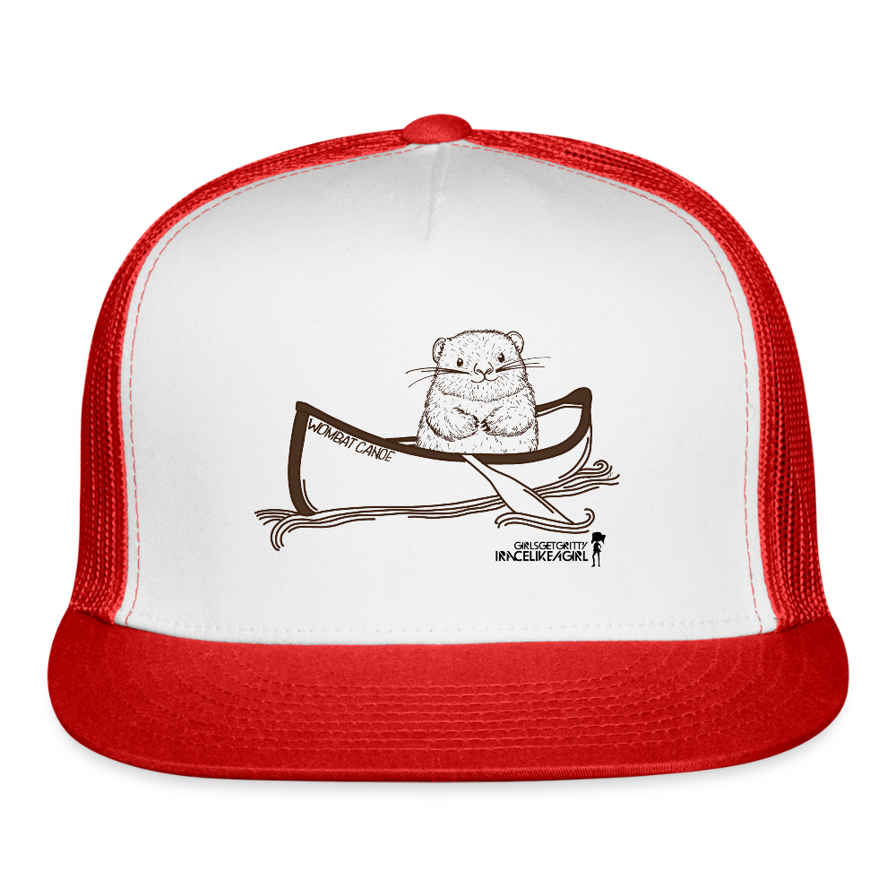 Wombat Canoe Truckers Hat - white/red