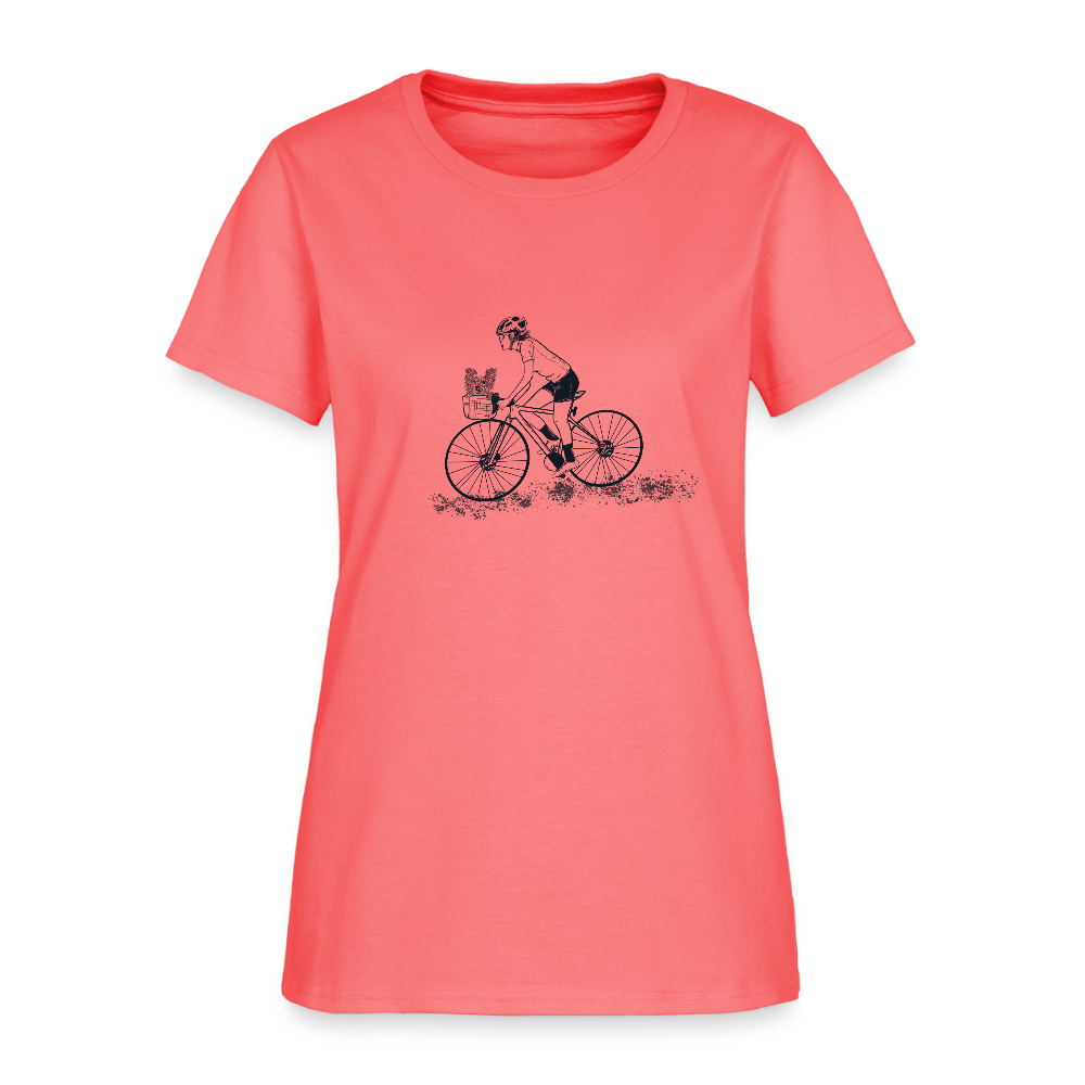 Biker with Dog - coral
