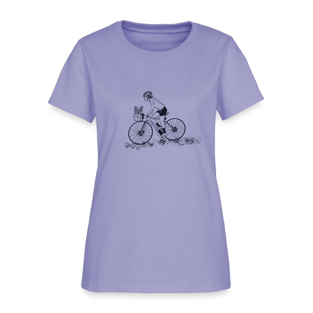 Biker with Dog - lavender