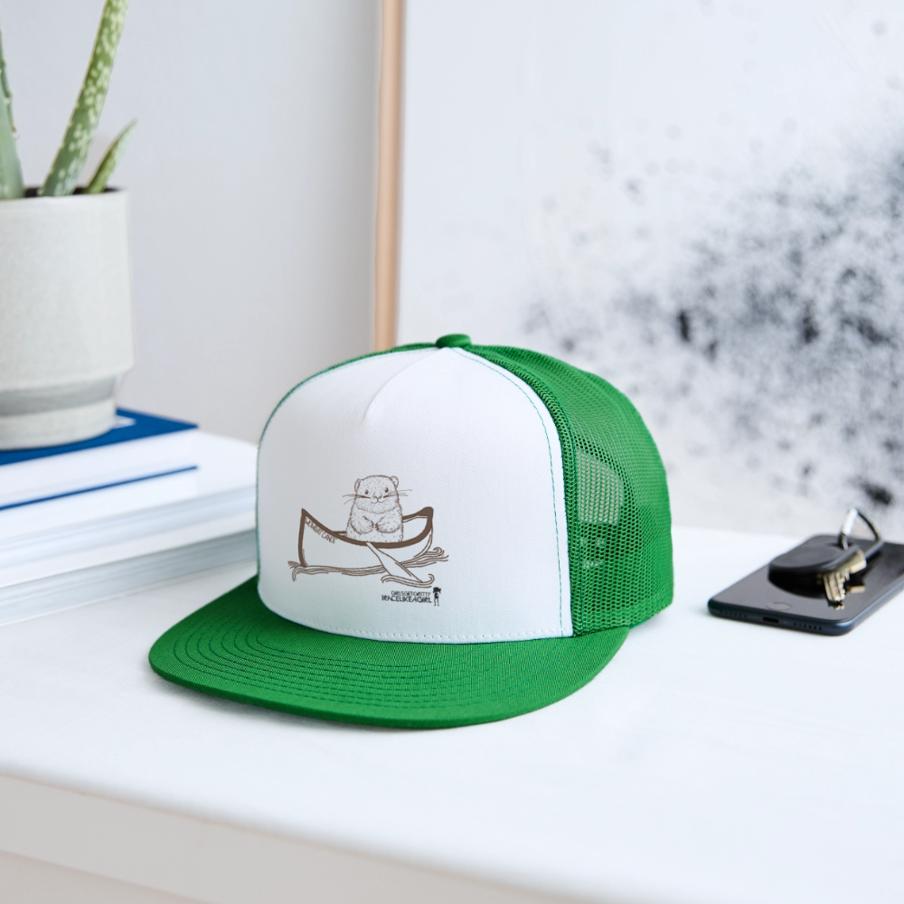Wombat Canoe Truckers Hat - white/kelly green