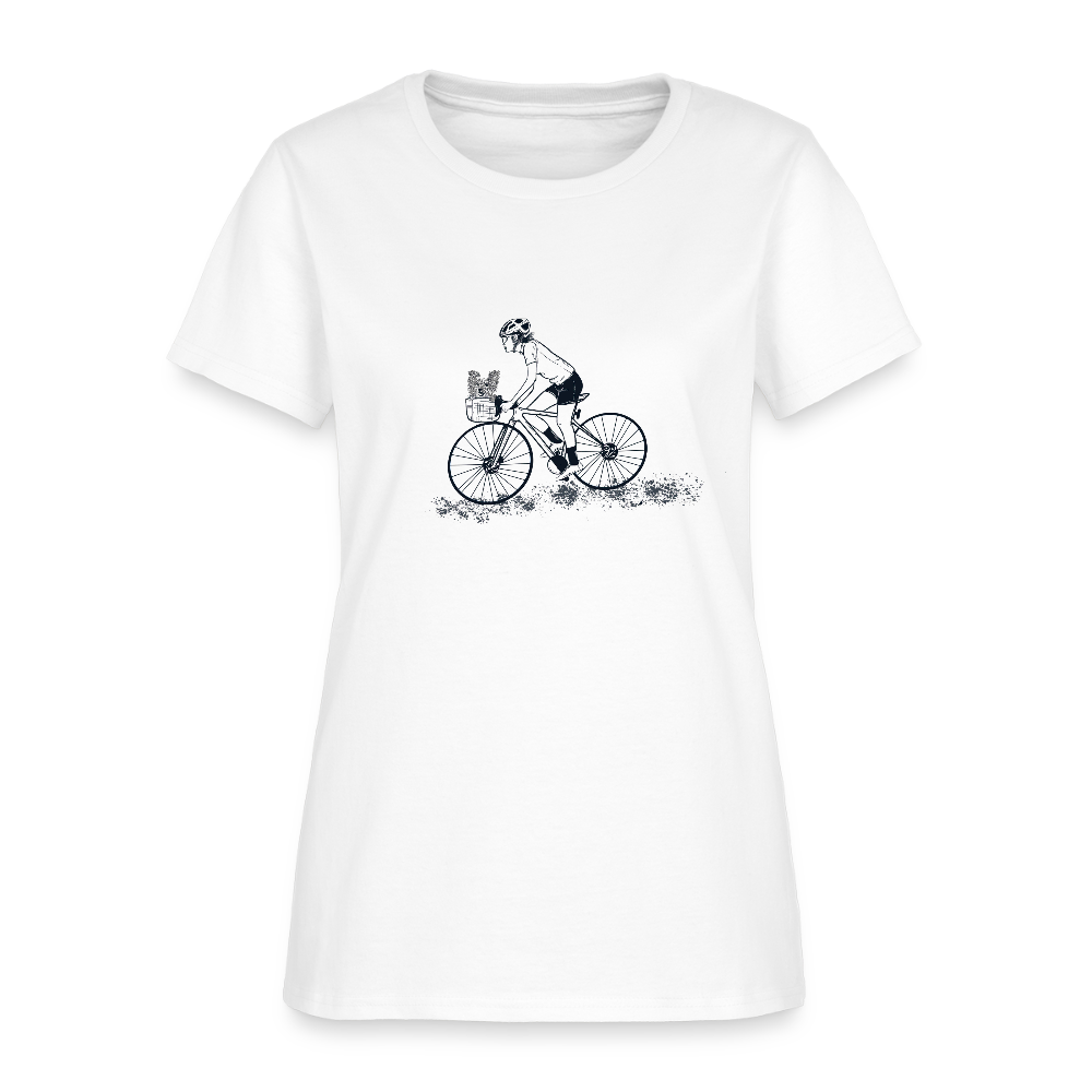 Biker with Dog - white