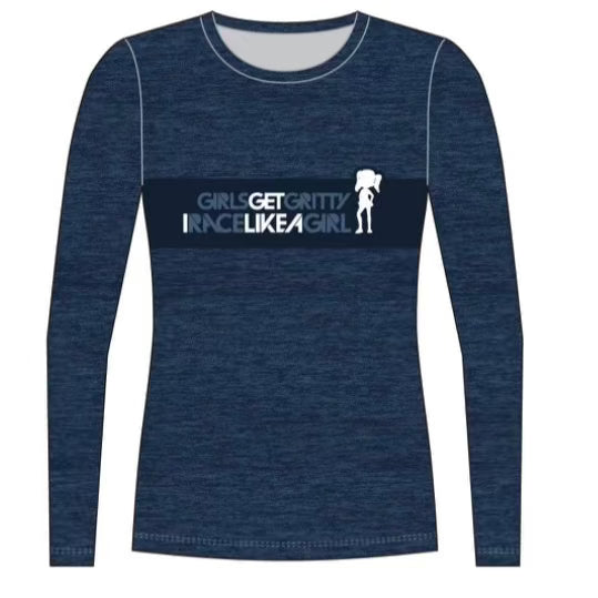 Long Sleeve MESH workout Shirt - BLUE