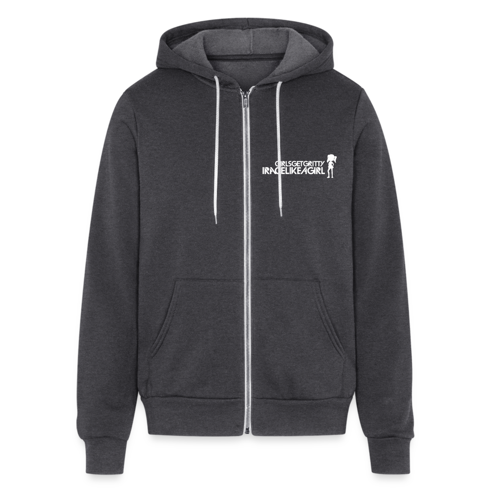 Bella + Canvas Unisex Full Zip Hoodie - charcoal grey