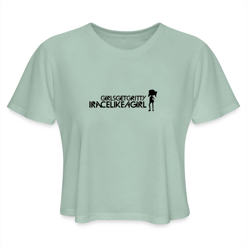 Women's Cropped T-Shirt - dusty mint blue