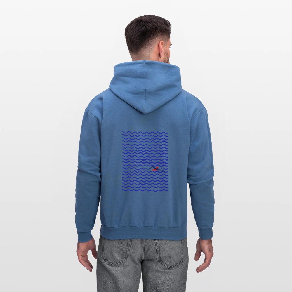 Abstract Swimmers Hoodie - denim blue