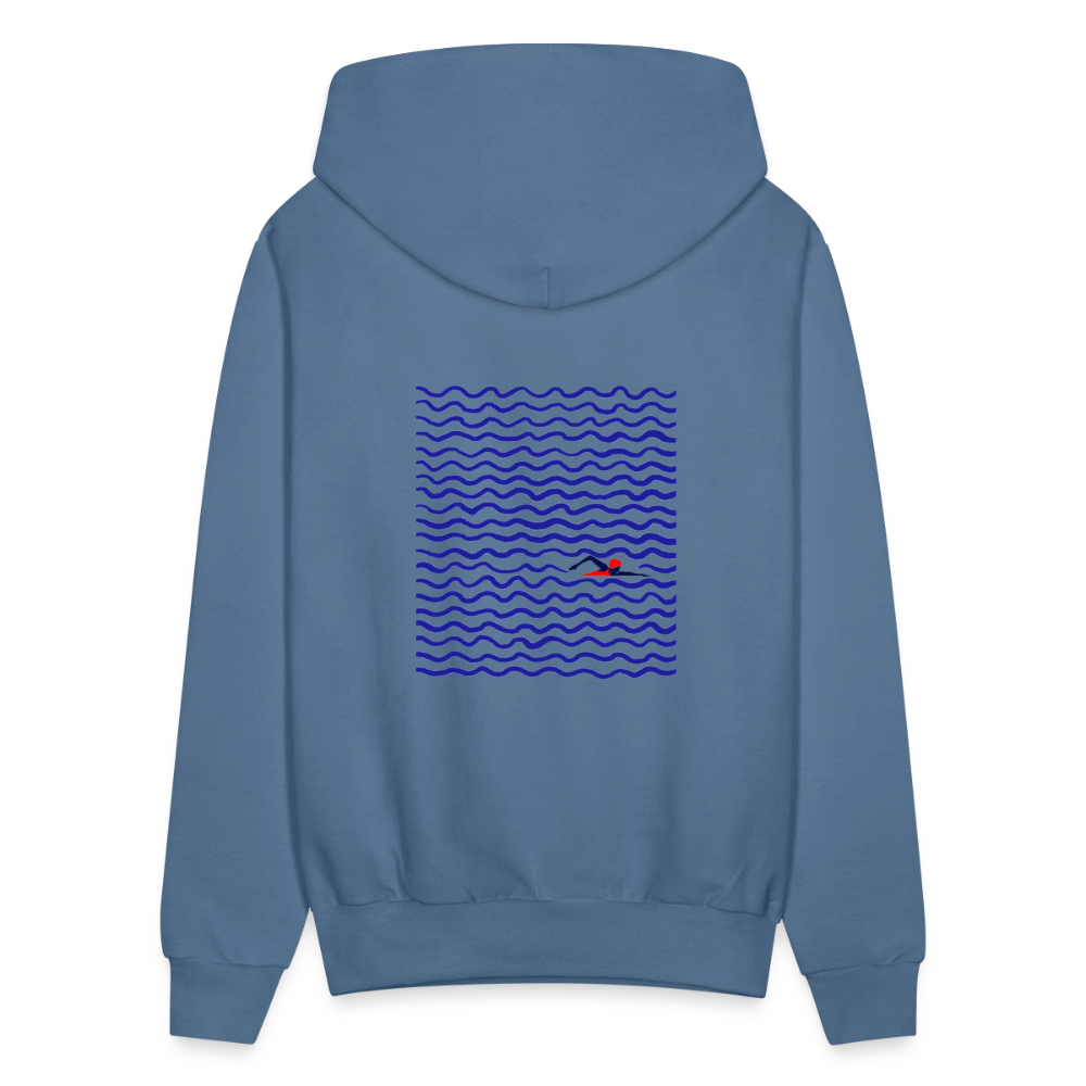 Abstract Swimmers Hoodie - denim blue