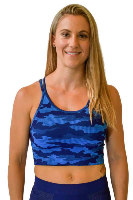 Sports Bra Camo Blue - Caliloko